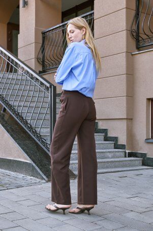 Itelle: Штани палацо з костюмної тканини шоколад 4349 - фото 4