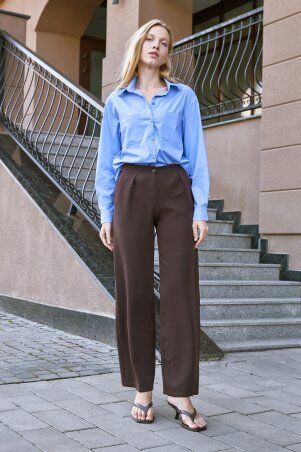 Itelle: Штани палацо з костюмної тканини шоколад 4349 - фото 5