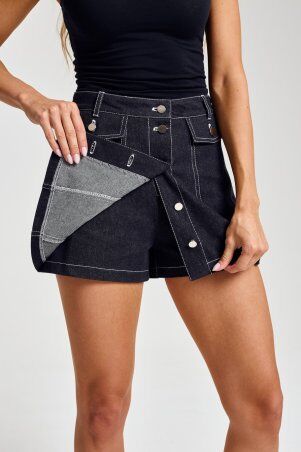 Itelle: Шорти-спідниця джинсові сірий 4357 - фото 5