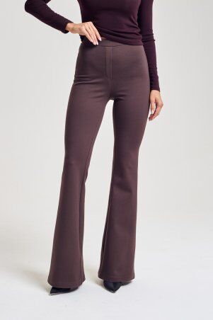Itelle: Штани кльош із трикотажу шоколад 4358 - фото 2