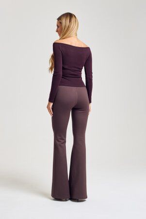 Itelle: Штани кльош із трикотажу шоколад 4358 - фото 4