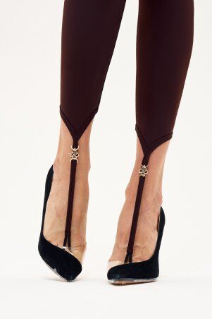 Itelle: Лосіни зі штрипкою через палець з фурнітурою шоколад 4363 - фото 7