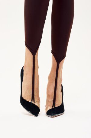 Itelle: Лосіни зі штрипкою через палець шоколад 4365 - фото 3