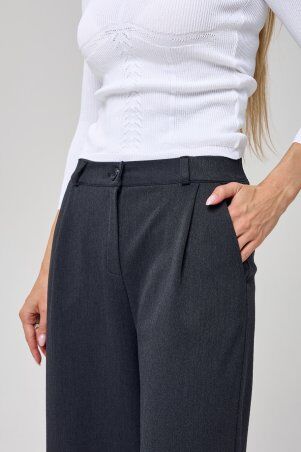 Itelle: Штани палаццо із костюмної тканини з додаванням вовни сірого кольору 4368 - фото 5