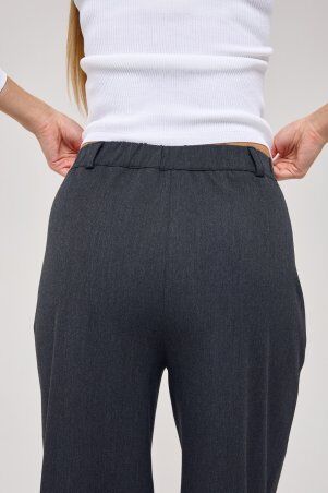 Itelle: Штани палаццо із костюмної тканини з додаванням вовни сірого кольору 4368 - фото 6