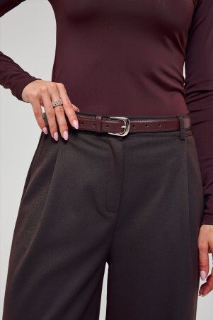Itelle: Штани палаццо із костюмної тканини з додаванням вовни шоколадного кольору 4369 - фото 6