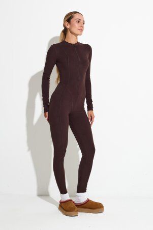Itelle: Комбенізон із трикотажу термо шоколад 4624 - фото 2