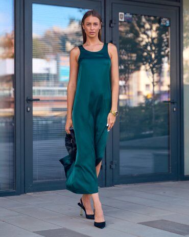 Itelle: Сукня-майка шовк нова смарагдова 51499 - фото 2