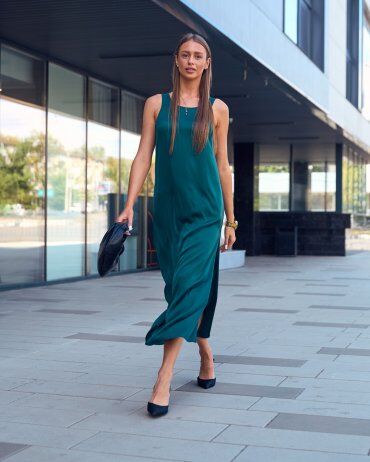 Itelle: Сукня-майка шовк нова смарагдова 51499 - фото 5