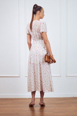 Itelle: Сукня на запах максі молочного кольору в квітковий принт 51502 - фото 4