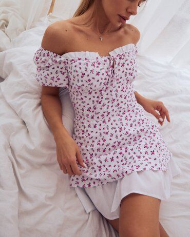 Itelle: Сукня каіточка принт малинова квітка 51509 - фото 5