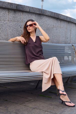 Itelle: Спідниця із сатін-атласу беж 6243 - фото 5