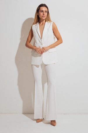 Itelle: Жилет вільного крою із костюмної тканини молочного кольору 7133 - фото 4