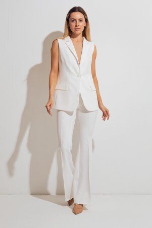 Itelle: Жилет вільного крою із костюмної тканини молочного кольору 7133 - фото 5