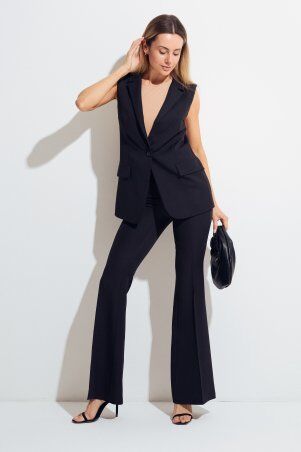 Itelle: Жилет вільного крою із костюмної тканини чорний 7134 - фото 5