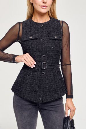 Itelle: Жилет із букле з люрексовой ниттю чорний 7142 - фото 3