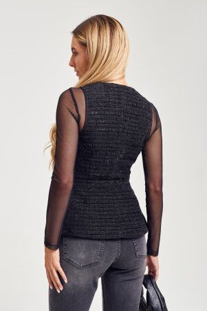 Itelle: Жилет із букле з люрексовой ниттю чорний 7142 - фото 4