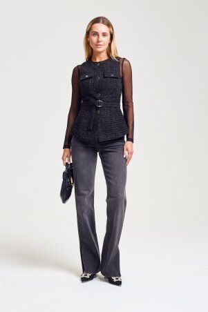 Itelle: Жилет із букле з люрексовой ниттю чорний 7142 - фото 5