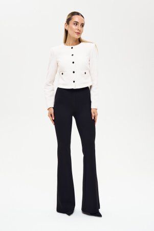 Itelle: Жакет із тканини буклє молочного кольору з люрексовю ніттю 7143 - фото 2