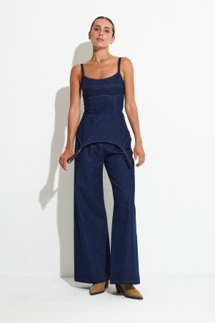 Itelle: Корсет джинсовий темно-синій 8446 - фото 2