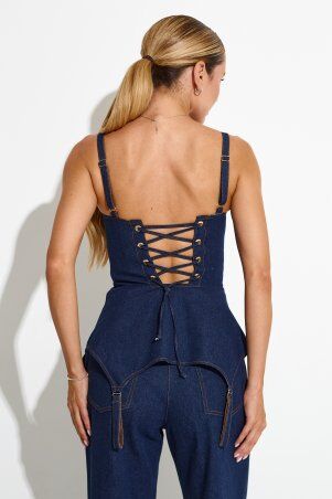 Itelle: Корсет джинсовий темно-синій 8446 - фото 5