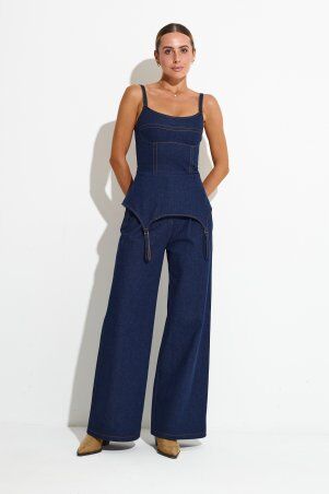 Itelle: Корсет джинсовий темно-синій 8446 - фото 6