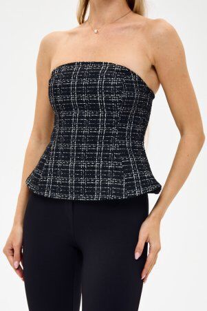 Itelle: Корсет із буклє сірого кольору в клітинку з люрексом 8454 - фото 4