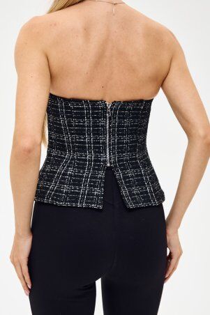 Itelle: Корсет із буклє сірого кольору в клітинку з люрексом 8454 - фото 5
