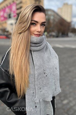Caskona: Glisten Шарф светло-серый SG 48009 - фото 2