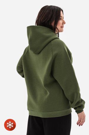 Garne: Утеплене худі ONE кольору хакі 3043353 - фото 3