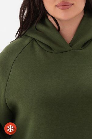 Garne: Утеплене худі ONE кольору хакі 3043353 - фото 4