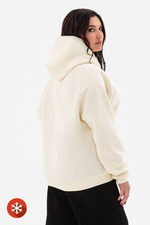 Garne: Утеплене худі ONE молочного кольору 3043352 - фото 3