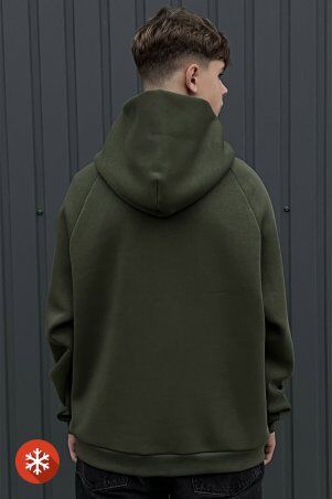 Garne: Утеплене худі ONE кольору хаки 8000366 - фото 4