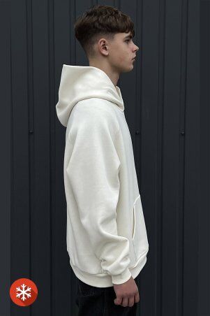 Garne: Утеплене худі ONE молочного кольору 8000365 - фото 3