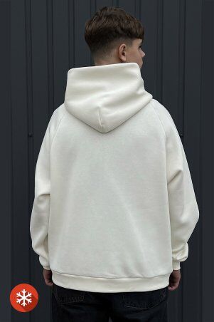 Garne: Утеплене худі ONE молочного кольору 8000365 - фото 4