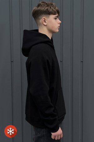 Garne: Утеплене худі ONE чорного кольору 8000364 - фото 3