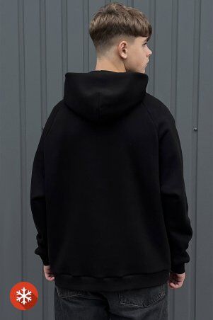 Garne: Утеплене худі ONE чорного кольору 8000364 - фото 4