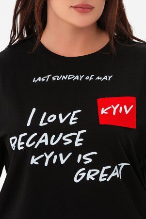 Garne: Жіноча футболка чорного кольору “I love KYIV” 9001595 - фото 4