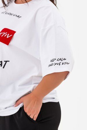 Garne: Жіноча футболка білого кольору "I love KYIV" 9001594 - фото 5