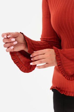 Garne: Лонгслів RUFFLE теракотовий 3043325 - фото 3