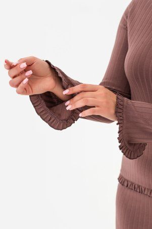 Garne: Лонгслів RUFFLE коричневий 3043324 - фото 6