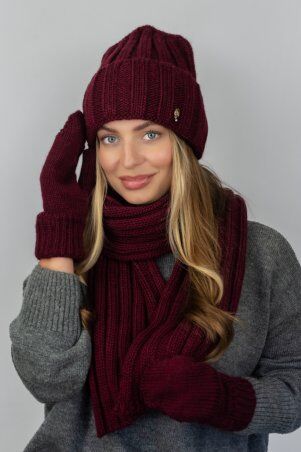 Braxton: Комплект шапка + шарф + рукавички женский 5309 - фото 3