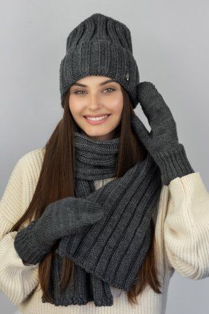 Braxton: Комплект шапка + шарф + рукавички женский 5309 - фото 6