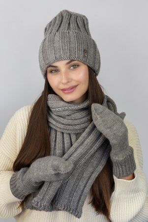 Braxton: Комплект шапка + шарф + рукавички женский 5309 - фото 8