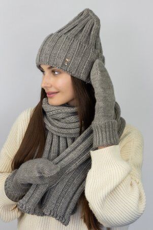 Braxton: Комплект шапка + шарф + рукавички женский 5309 - фото 9