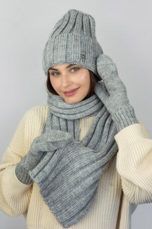 Braxton: Комплект шапка + шарф + рукавички женский 5309 - фото 5