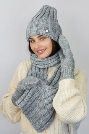 Braxton: Комплект шапка + шарф + рукавички женский 5309 - фото 6