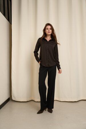 SL-ARTMON: Жіноча шоколадна шовкова сорочка вільного силуету 548.7 - фото 2