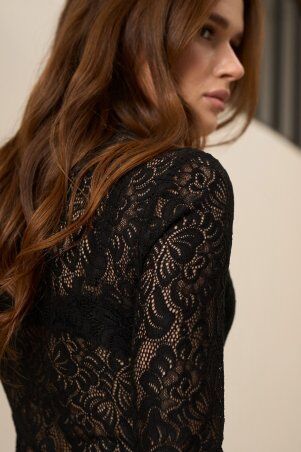 SL-ARTMON: Чорний гіпюровий лонгслів ARTMON 573.1 - фото 2