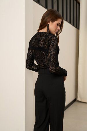 SL-ARTMON: Чорний гіпюровий лонгслів ARTMON 573.1 - фото 6